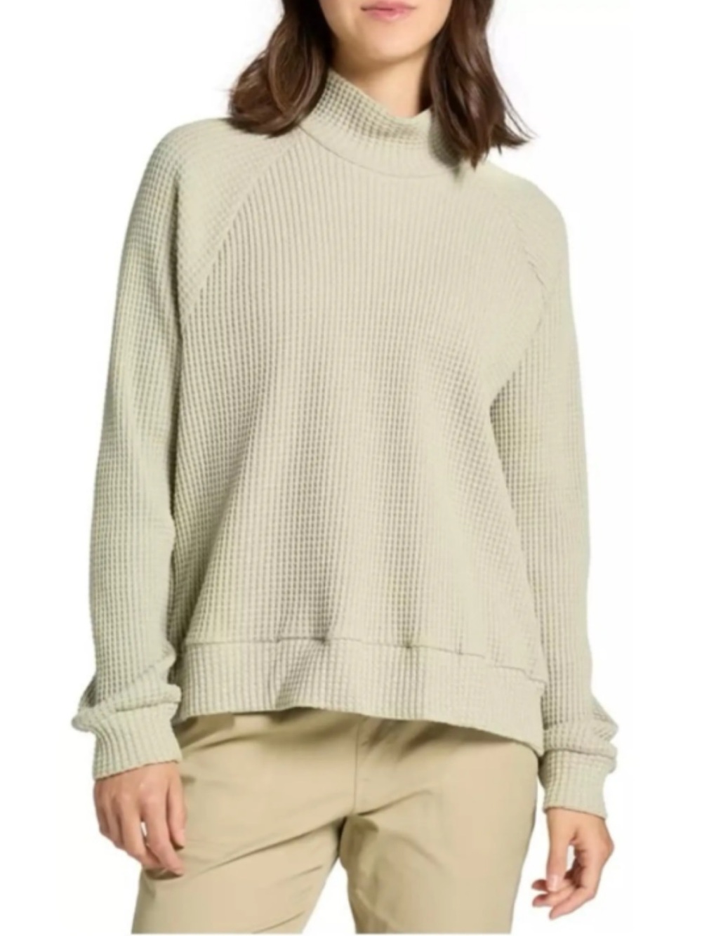 North Face Waffle Knit Mock Neck Sweatshirt